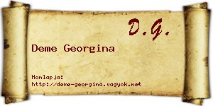 Deme Georgina névjegykártya